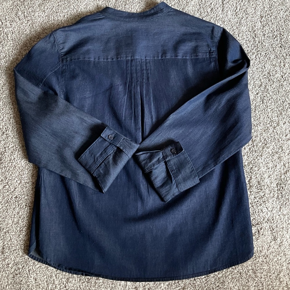 Westbound Denim Tuxedo Nehru Collar Shirt - Picture 6 of 11